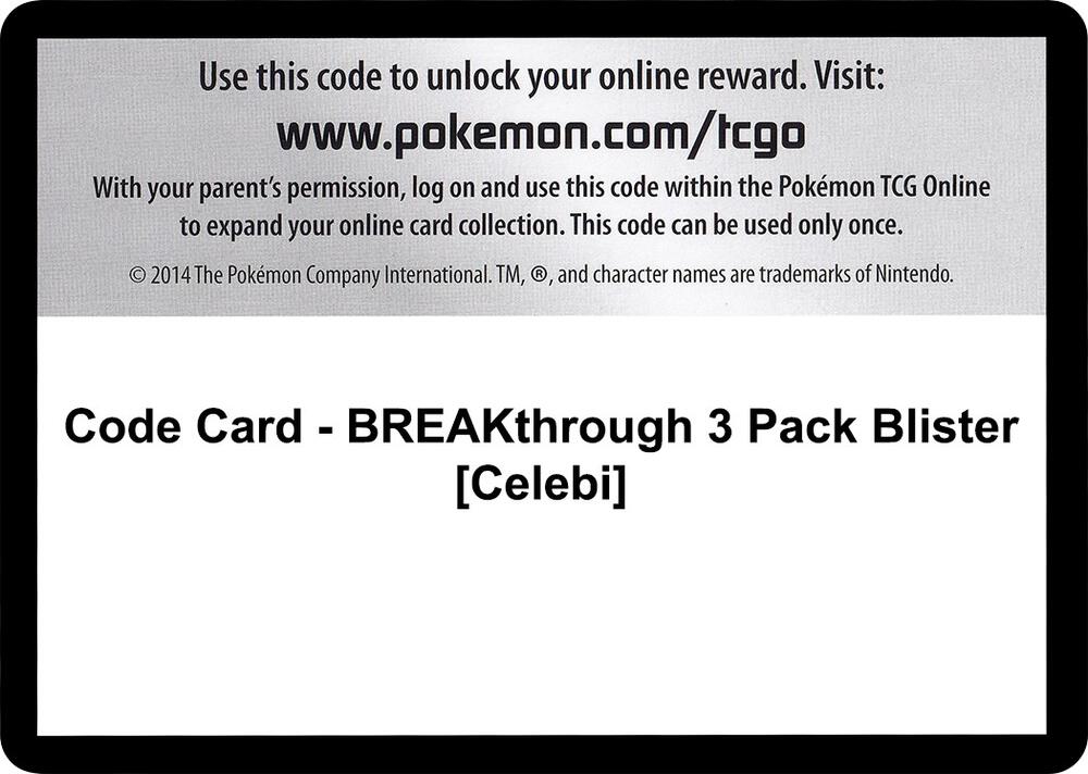 Code Card - BREAKthrough 3 Pack Blister [Celebi]