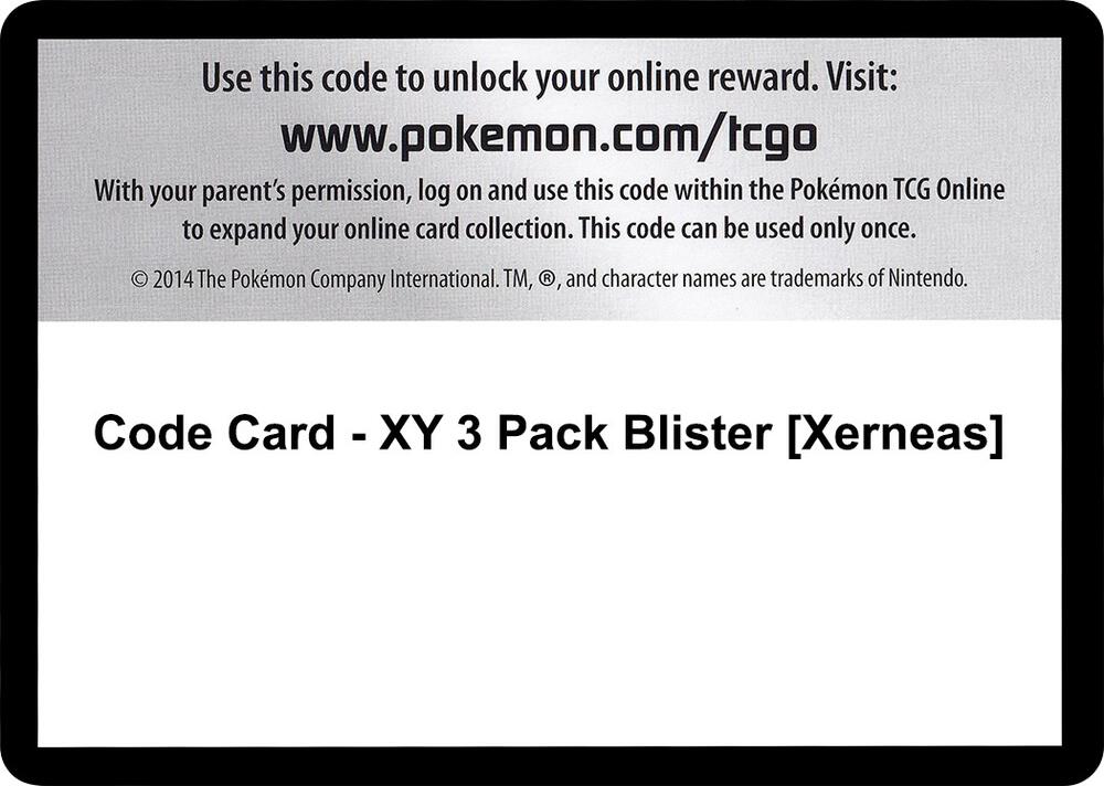 Code Card - XY 3 Pack Blister [Xerneas]