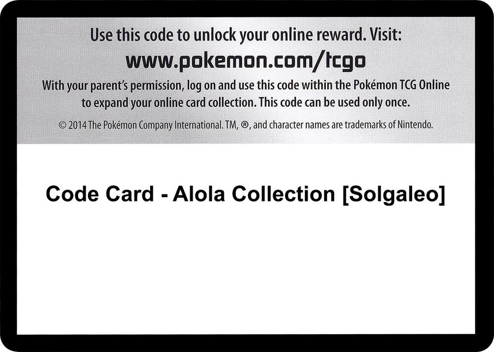 Code Card - Alola Collection [Solgaleo]