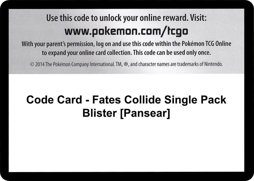 Code Card - Fates Collide Single Pack Blister [Pansear]