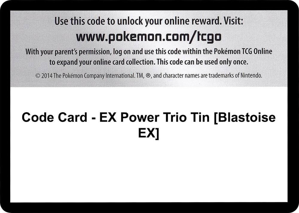 Code Card - EX Power Trio Tin [Blastoise EX]