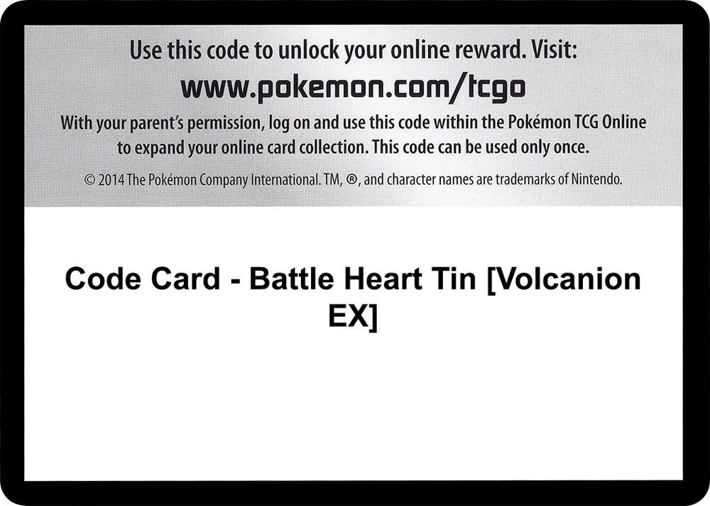 Code Card - Battle Heart Tin [Volcanion EX]
