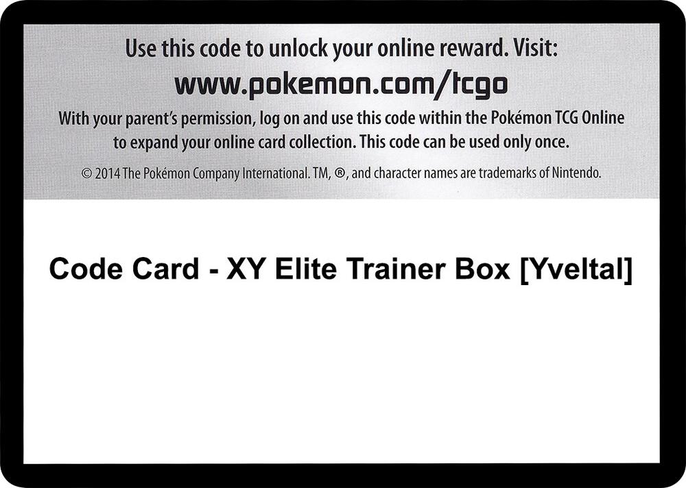 Code Card - XY Elite Trainer Box [Yveltal]