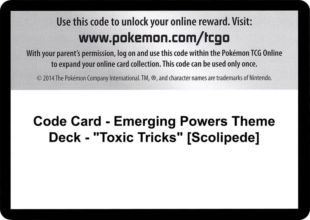Code Card - Emerging Powers Theme Deck - "Toxic Tricks" [Scolipede]