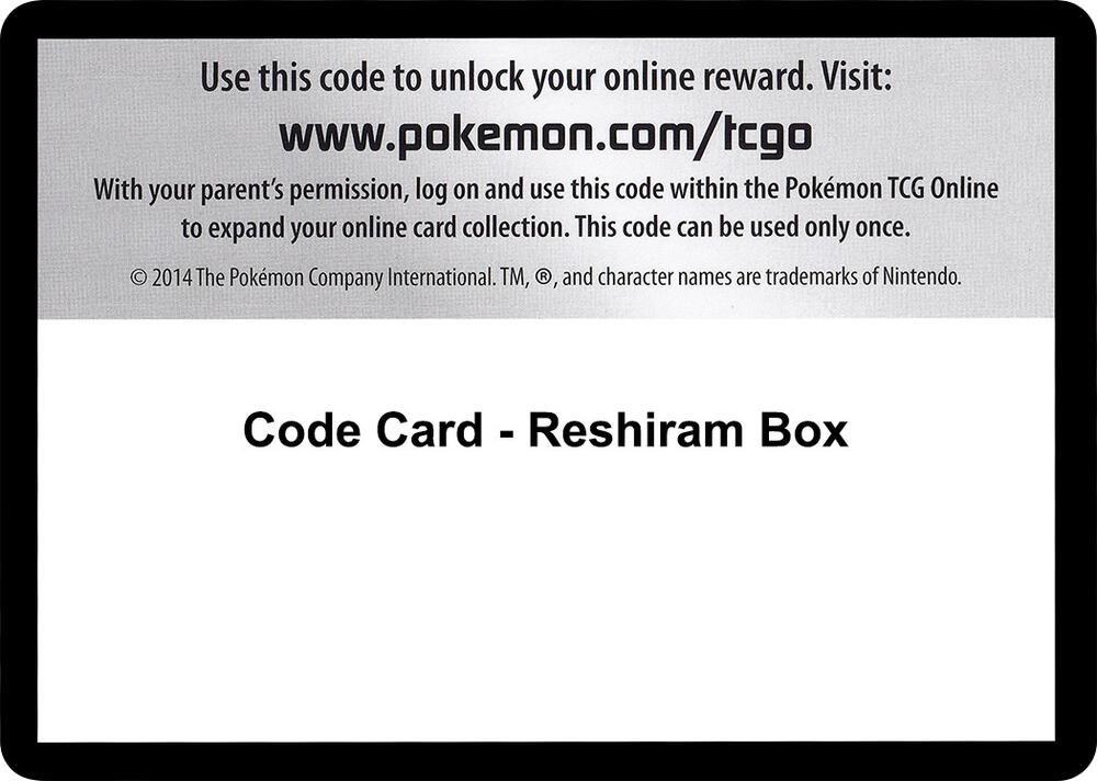 Code Card - Reshiram Box