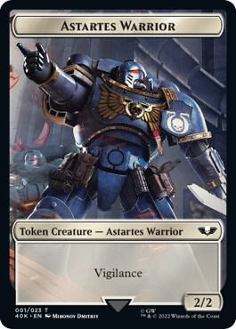 Astartes Warrior (001) // Clue Double-Sided Token (Surge Foil)