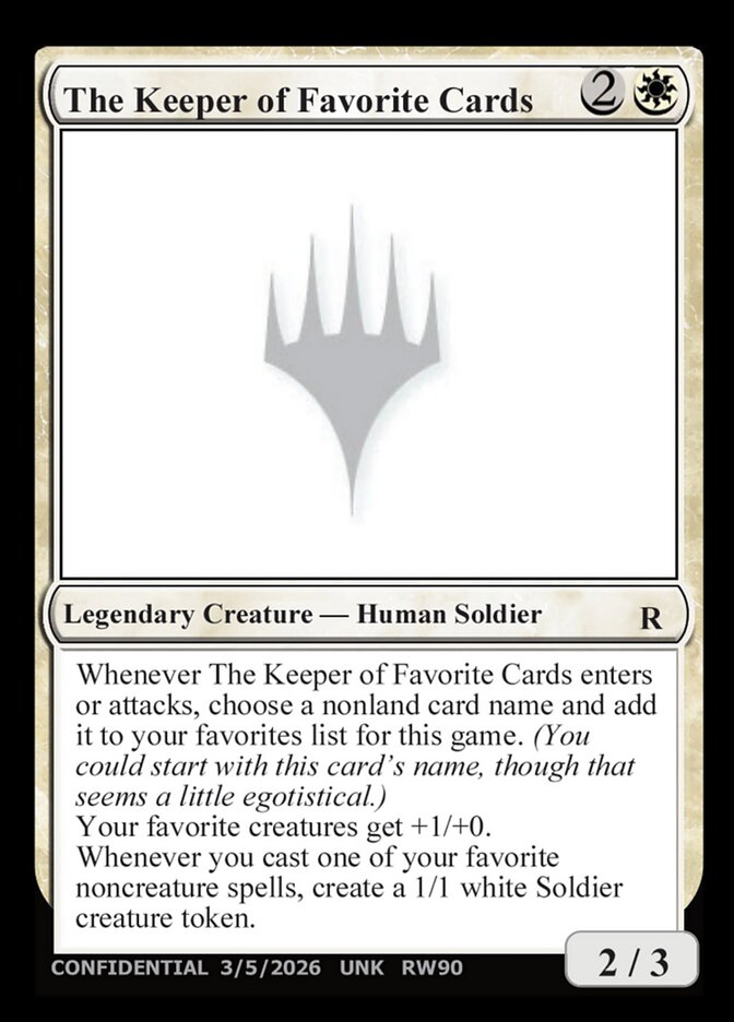 The Keeper of Favorite Cards (3/5/2026)