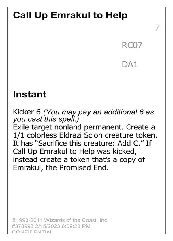 Call Up Emrakul to Help - Magic: The Gathering