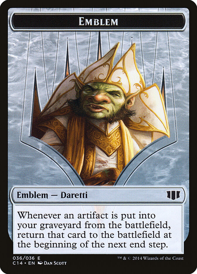 Emblem - Daretti, Scrap Savant // Tuktuk the Returned Double-Sided Token