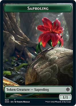 Saproling // Human Warrior Double-Sided Token