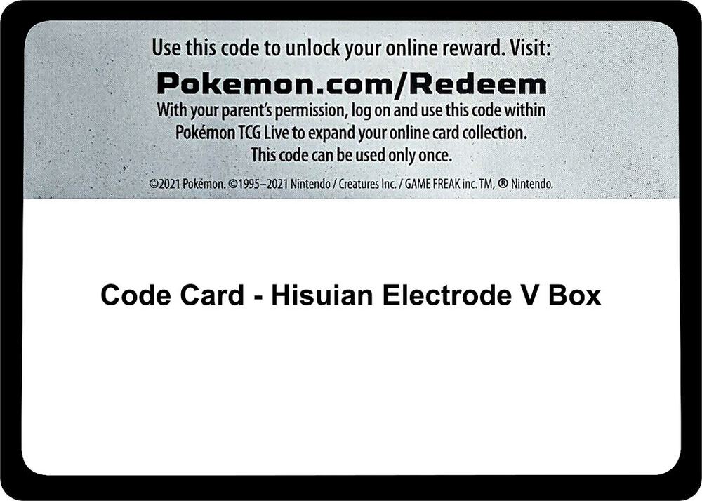 Code Card - Hisuian Electrode V Box