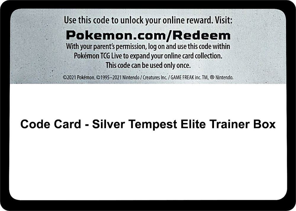 Code Card - Silver Tempest Elite Trainer Box