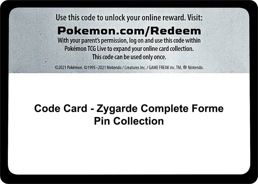 Code Card - Zygarde Complete Forme Pin Collection