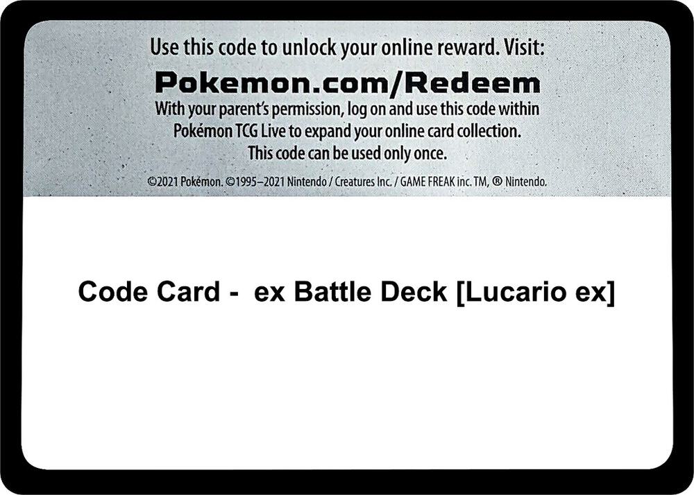 Code Card - ex Battle Deck [Lucario ex]