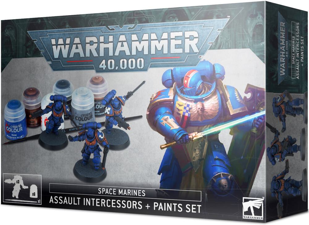 Warhammer 40K - Space Marines: Assault Intercessors + Paints Set