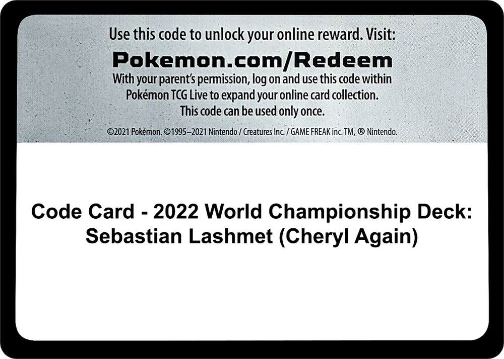 Code Card - 2022 World Championship Deck: Sebastian Lashmet (Cheryl Again)