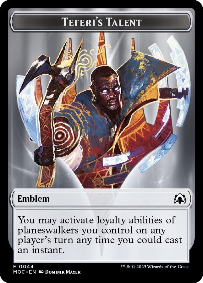 Emblem - Teferi's Talent // Phyrexian Myr Double-Sided Token