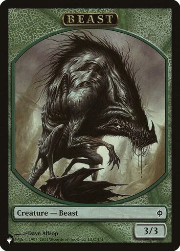 Beast // Emblem - Liliana, Defiant Necromancer Double-Sided Token