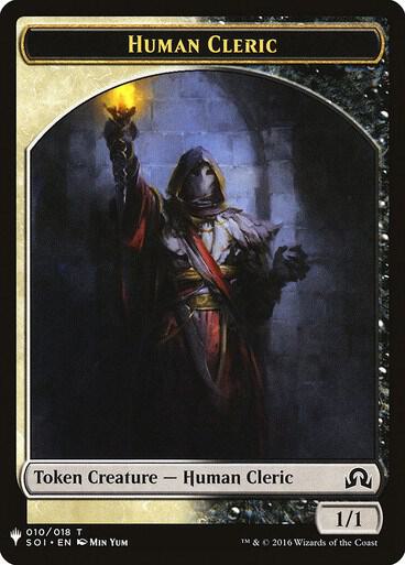 Human Cleric // Emblem - Arlinn, Embraced by the Moon Double-Sided Token