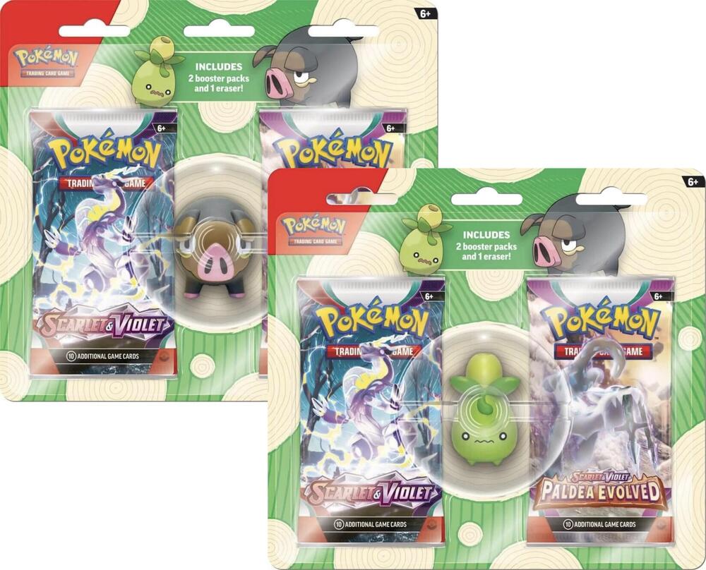 Pokemon TCG: Back to School Eraser Blister 2023 [Set of 2]