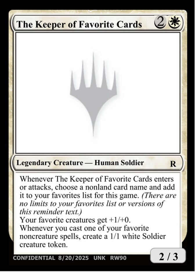 The Keeper of Favorite Cards (8/20/2025)