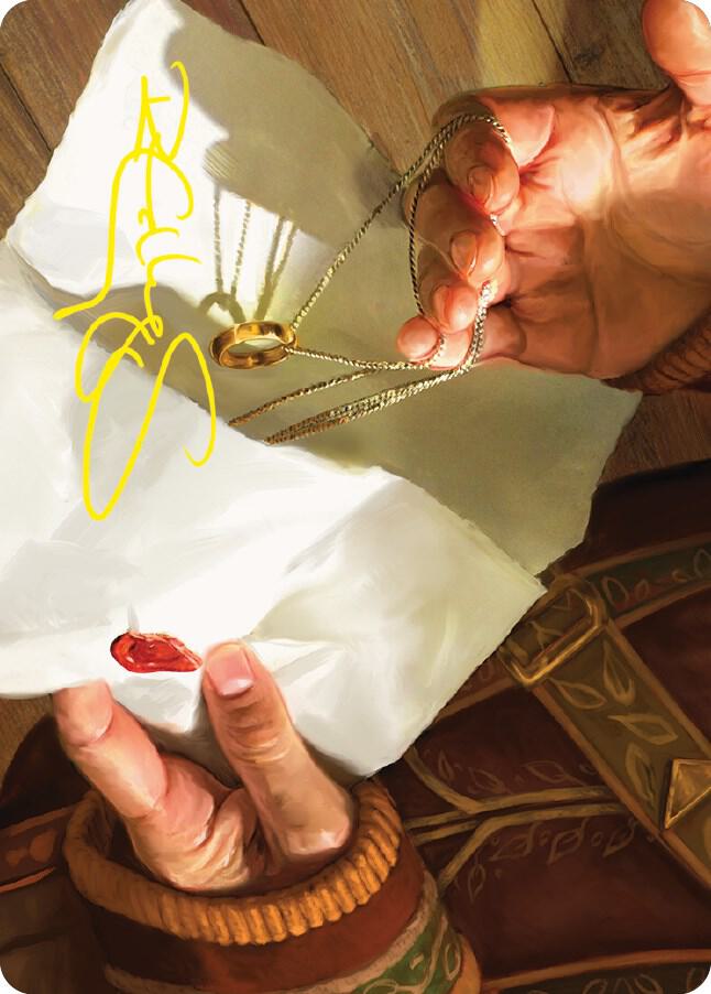 Bilbo's Ring Art Card (Gold-Stamped Signature)