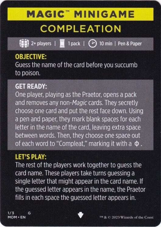 Magic Minigame: Compleation