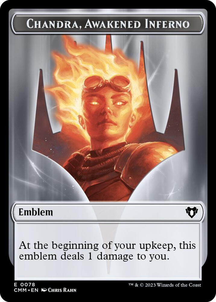 Emblem - Chandra, Awakened Inferno // Wizard Double-Sided Token