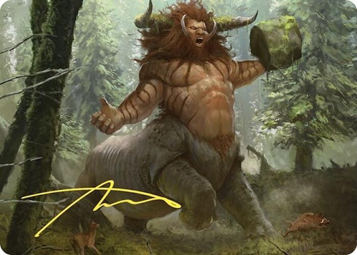 Stonehoof Chieftain Art Card (Gold-Stamped Signature)