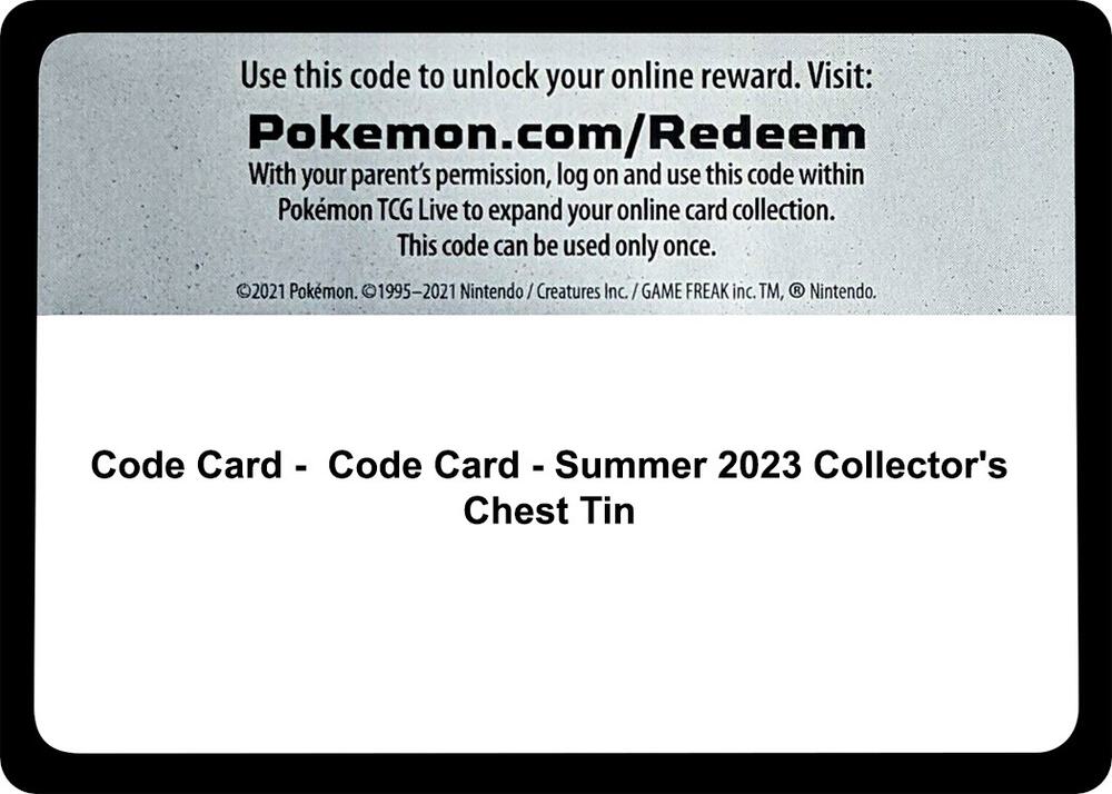 Code Card - Summer 2023 Collector's Chest Tin