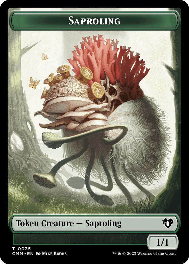 Saproling // Stoneforged Blade Double-Sided Token