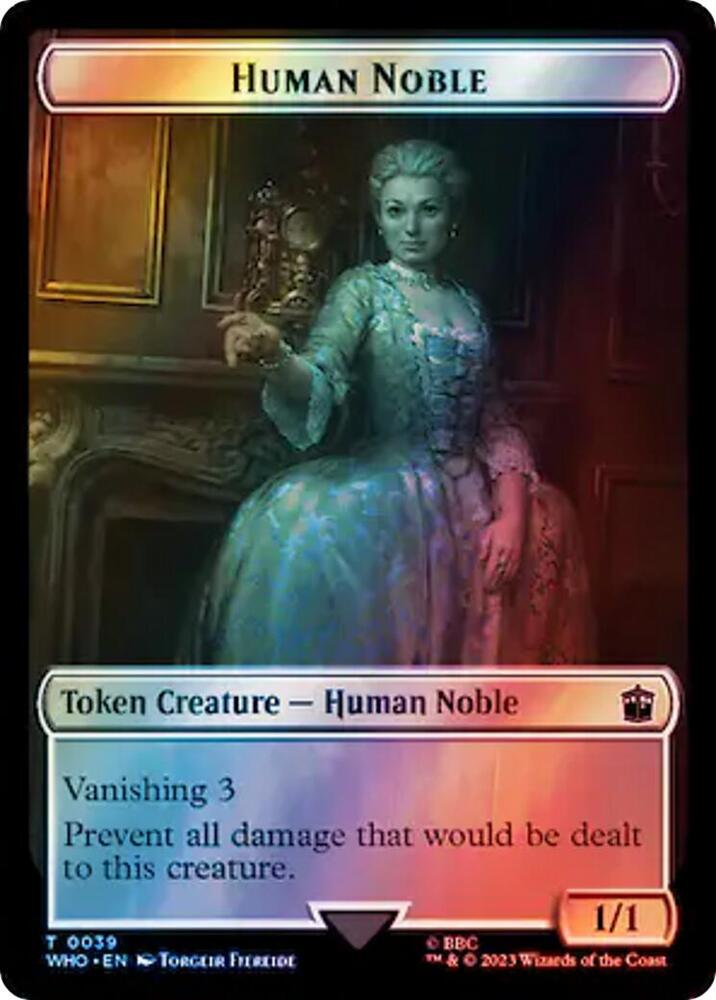 Human Noble // Treasure (0062) Double-Sided Token (Surge Foil)
