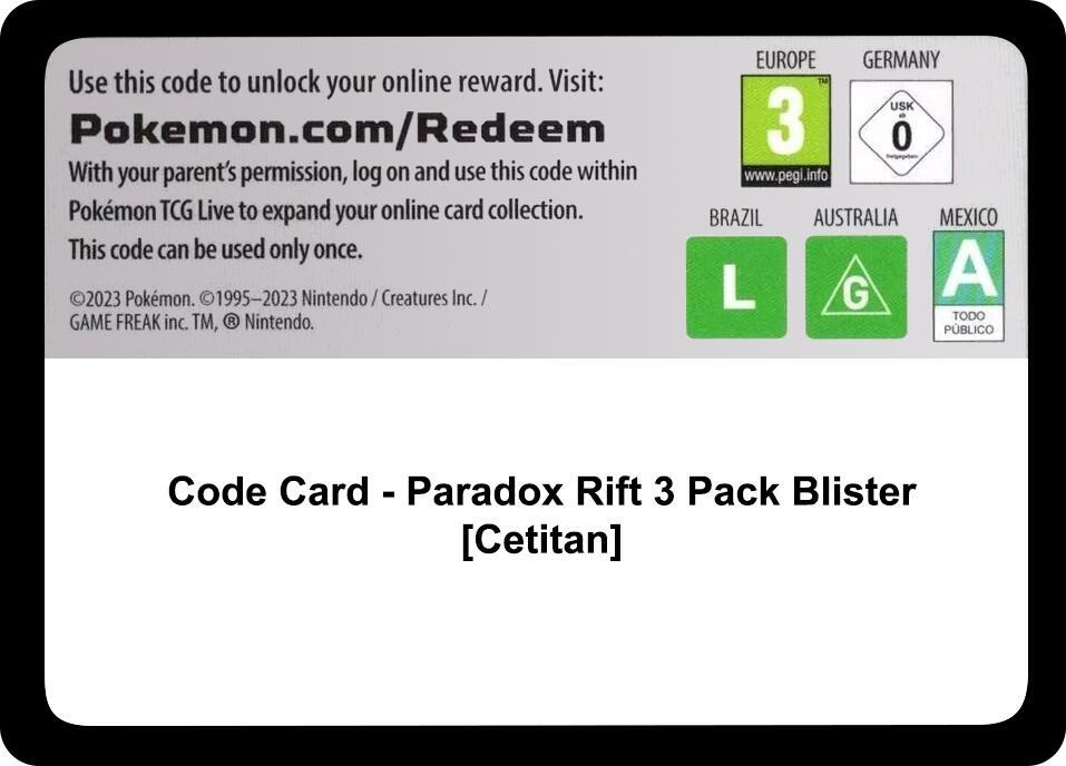 Code Card - Paradox Rift 3 Pack Blister [Cetitan]