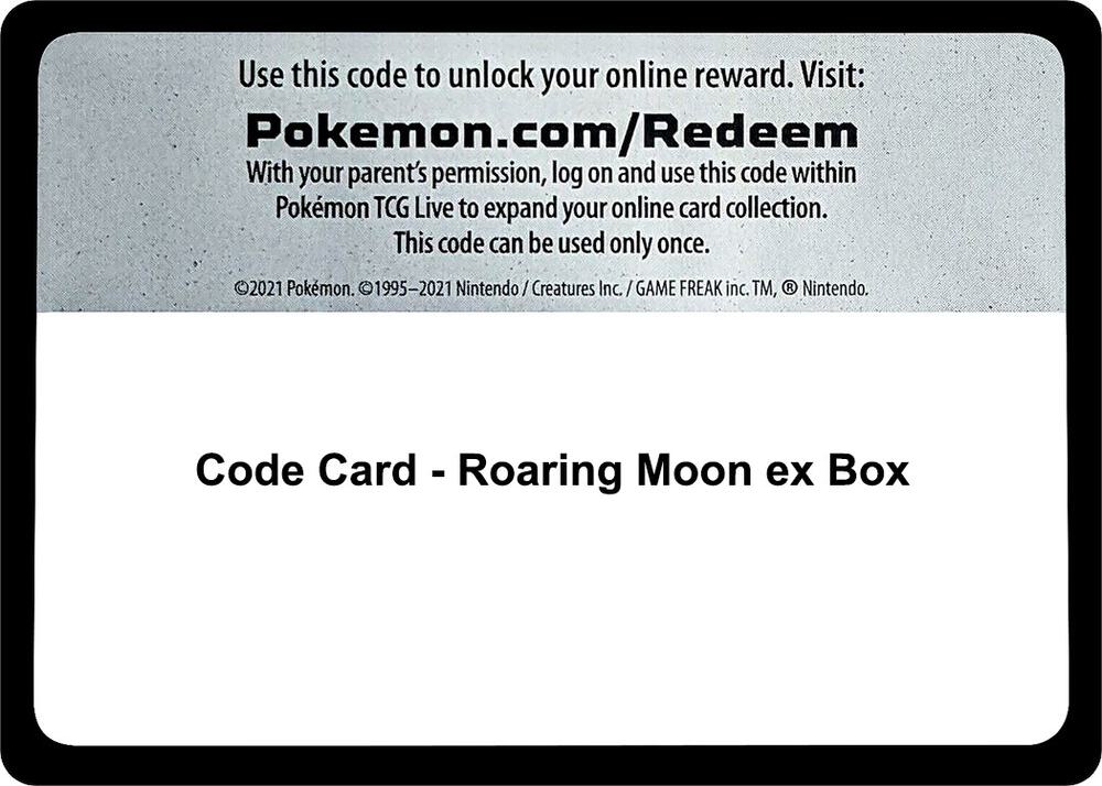 Code Card - Roaring Moon ex Box