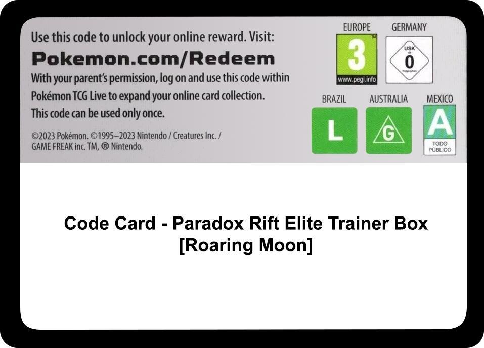 Code Card - Paradox Rift Elite Trainer Box [Roaring Moon]