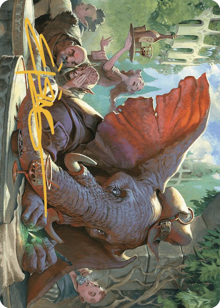 Loxodon Eavesdropper Art Card (Gold-Stamped Signature)