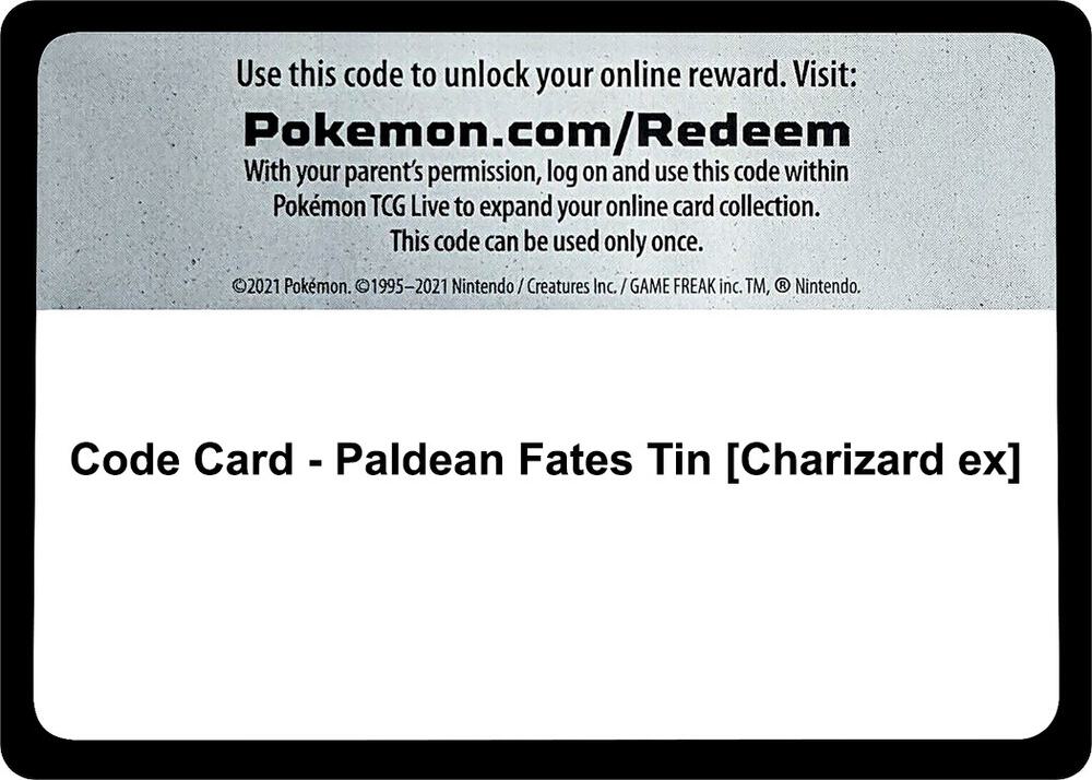 Code Card - Paldean Fates Tin [Charizard ex]