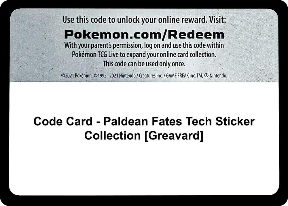 Code Card - Paldean Fates Tech Sticker Collection [Greavard]