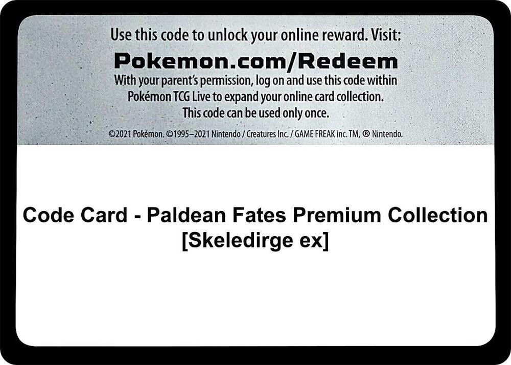 Code Card - Paldean Fates Premium Collection [Skeledirge ex]