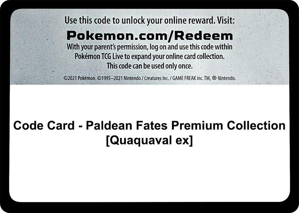 Code Card - Paldean Fates Premium Collection [Quaquaval ex]