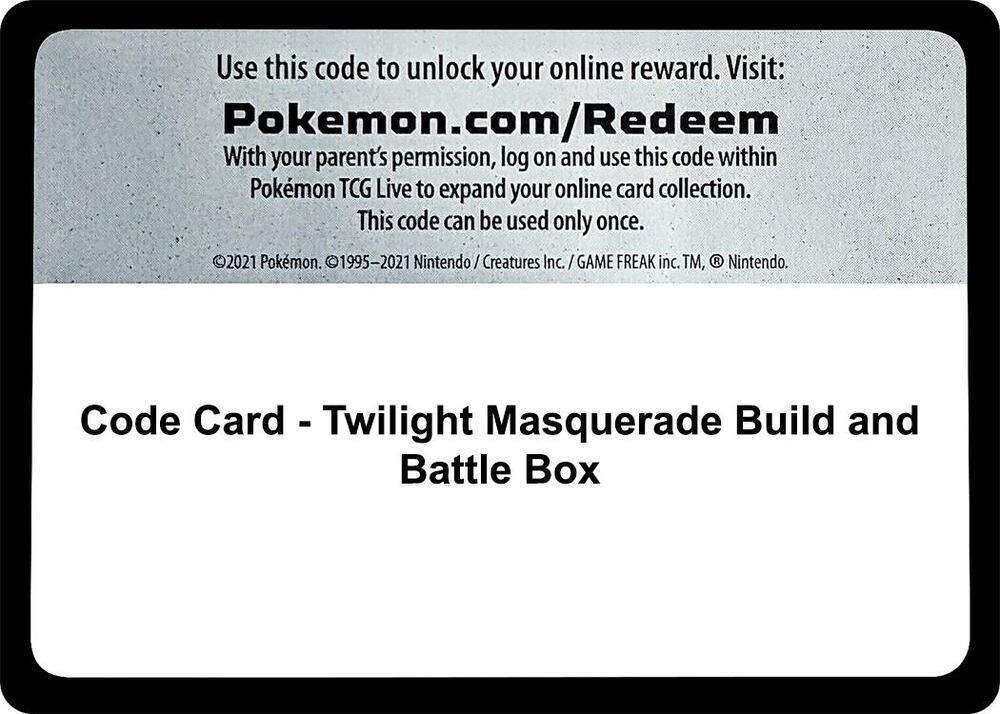 Code Card - Twilight Masquerade Build and Battle Box