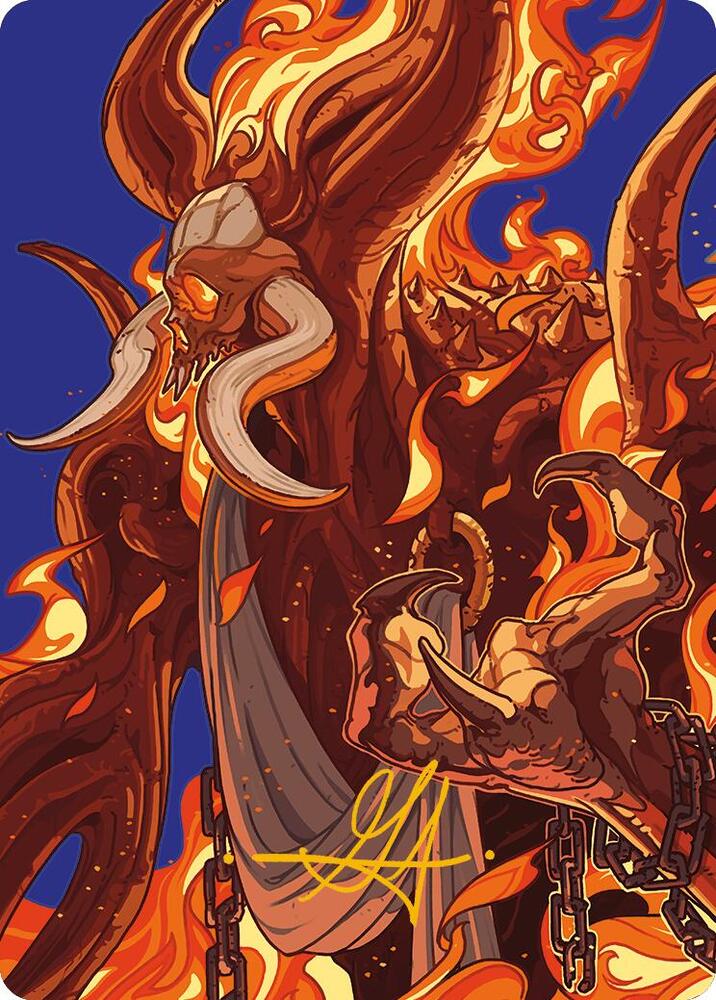 Phlage, Titan of Fire's Fury Art Card (Gold-Stamped Signature)