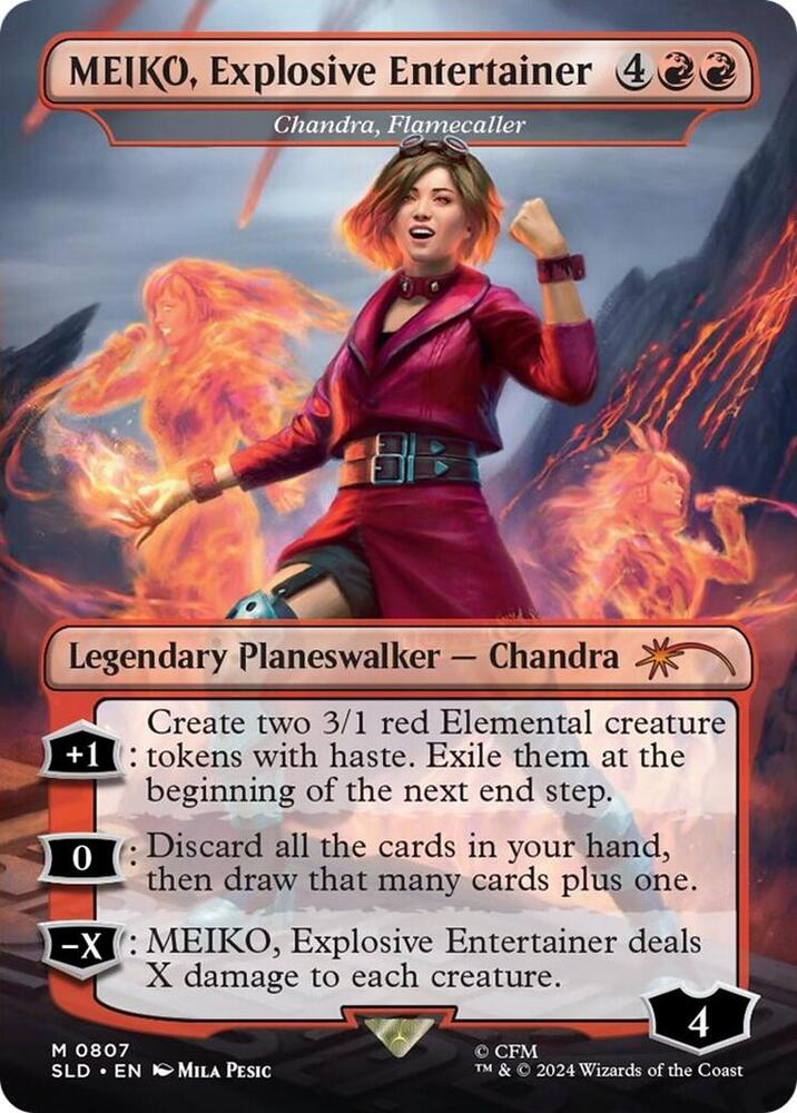 MEIKO, Explosive Entertainer - Chandra, Flamecaller (Rainbow Foil)