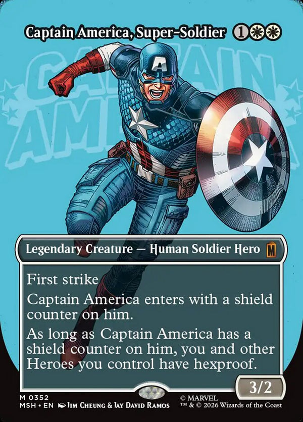 Captain America, Super-Soldier (Borderless) (0352) - Magic: The Gathering