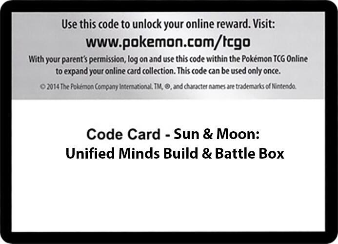 Code Card - Sun & Moon Unified Minds Build & Battle Box