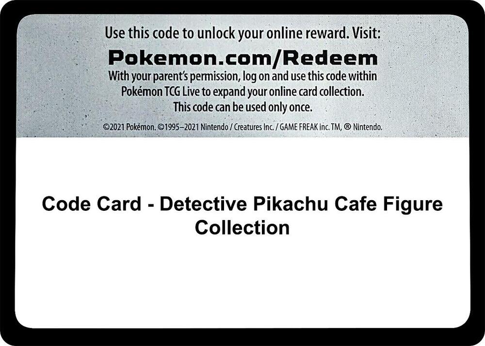 Code Card - Detective Pikachu Cafe Figure Collection