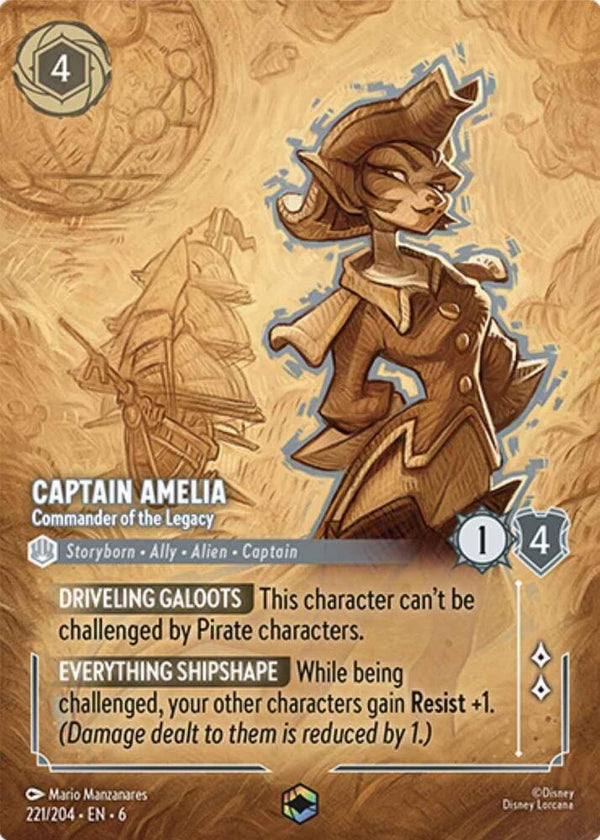 Captain Amelia - Commander of the Legacy (Enchanted) - Disney Lorcana