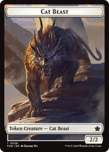 Cat Beast // Dragon (0017) Double-Sided Token - Magic: The Gathering