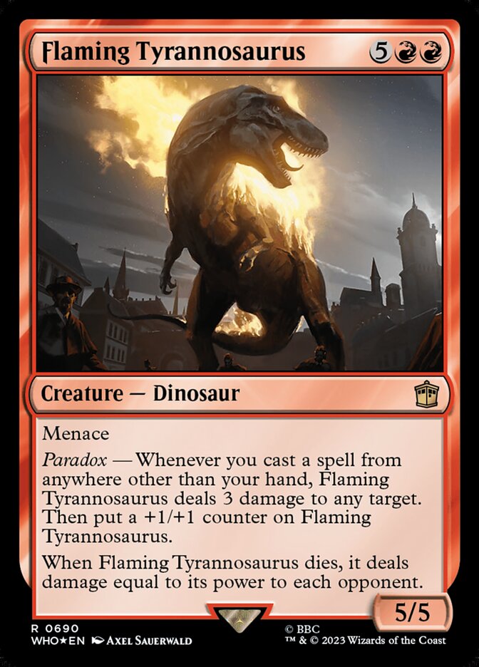 Flaming Tyrannosaurus (Surge Foil)