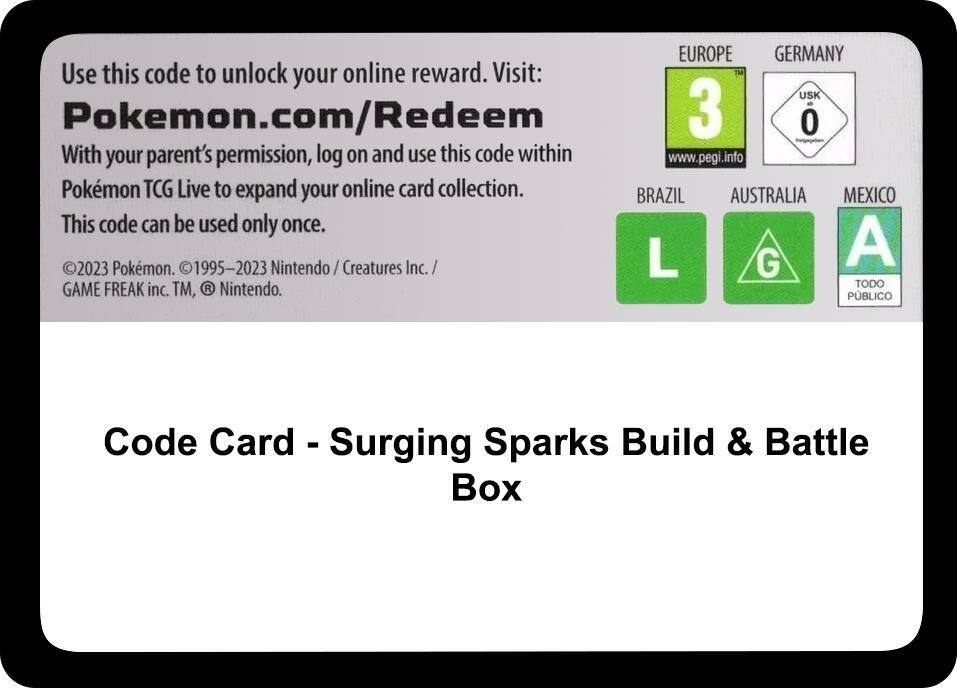 Code Card - Surging Sparks Build & Battle Box